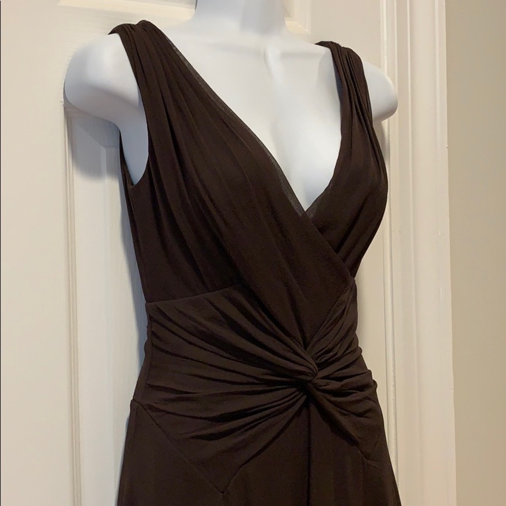 Newman Marcus Tadashi Brown Silk Dress